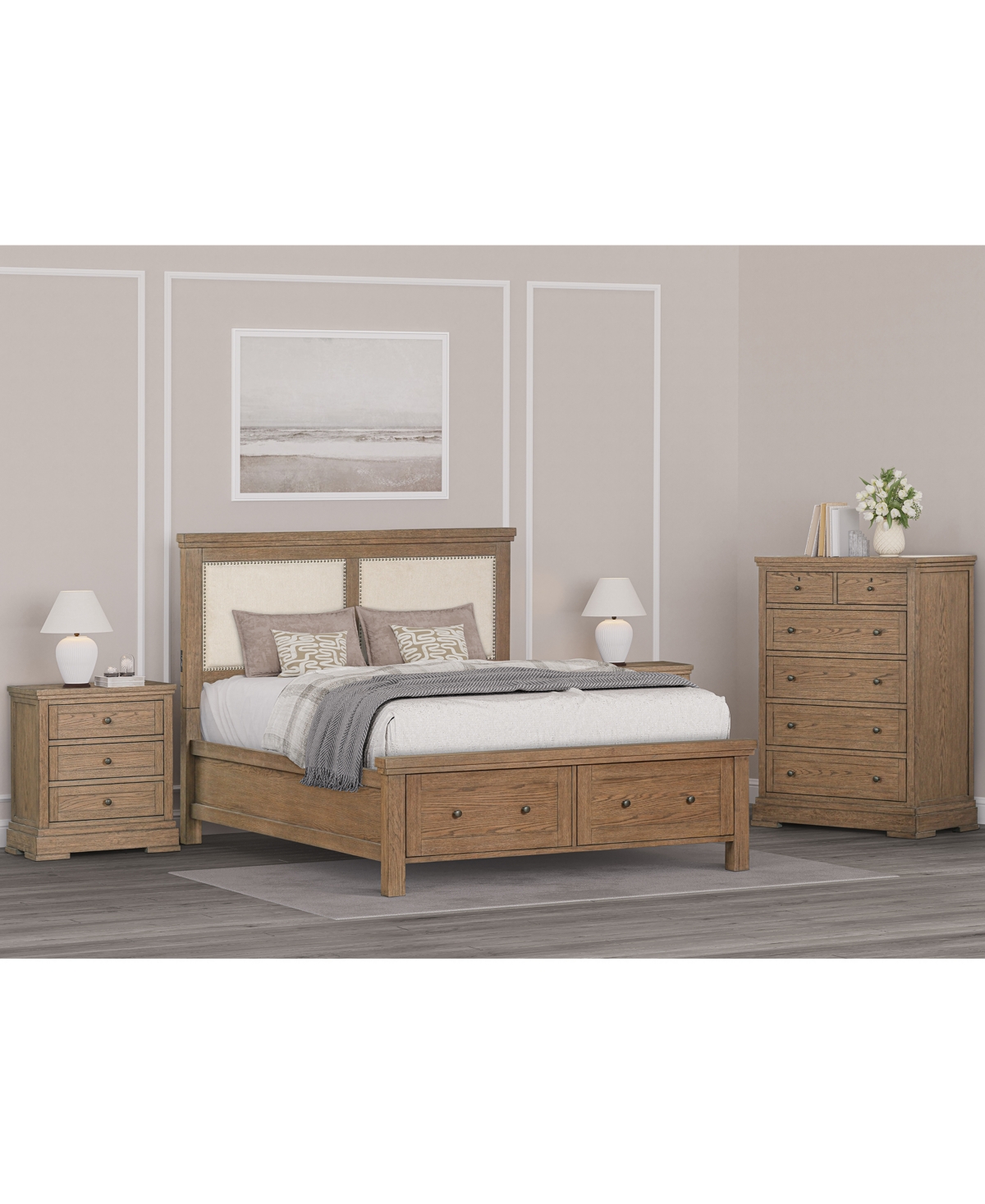 Alverton 3 Pc. Queen Storage Set (Bed, Chest & 3-Drawer Nightstand), Created for