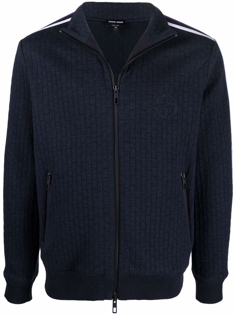 Side stripe detail sweater - Blue