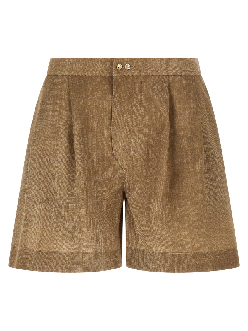 Ermanno Scervino - marocain shorts pleated front button waistband