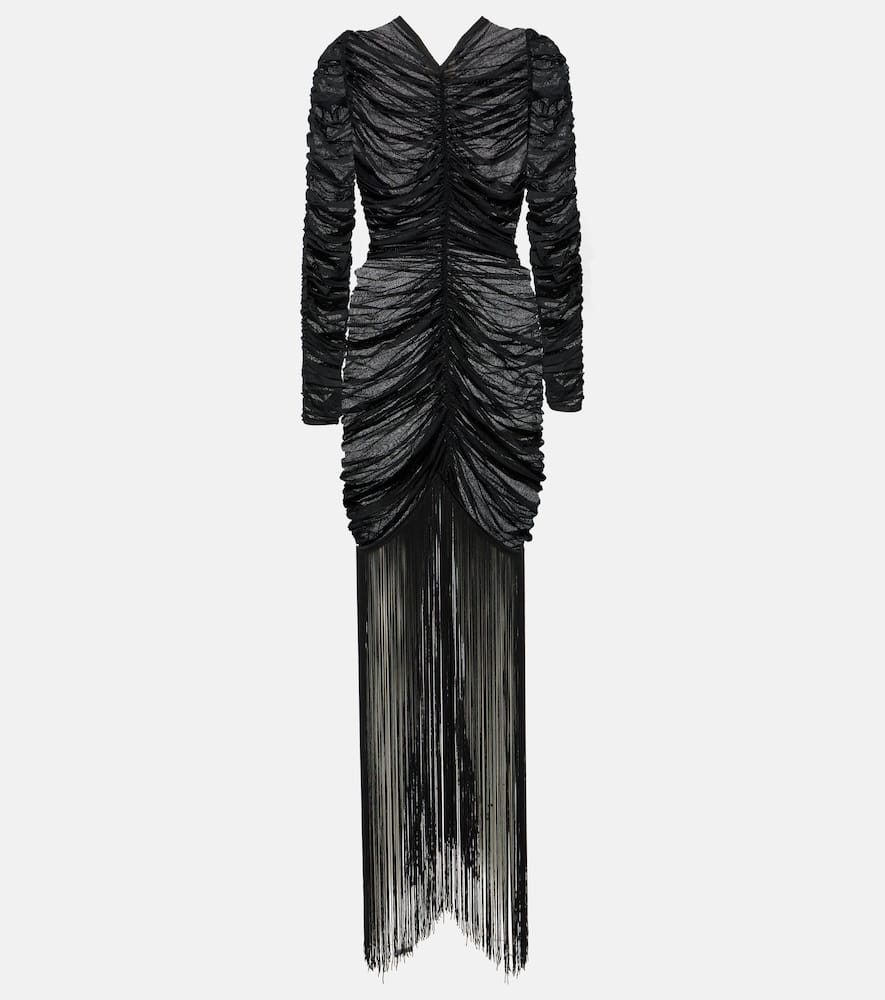Guisa fringed silk-blend maxi dress