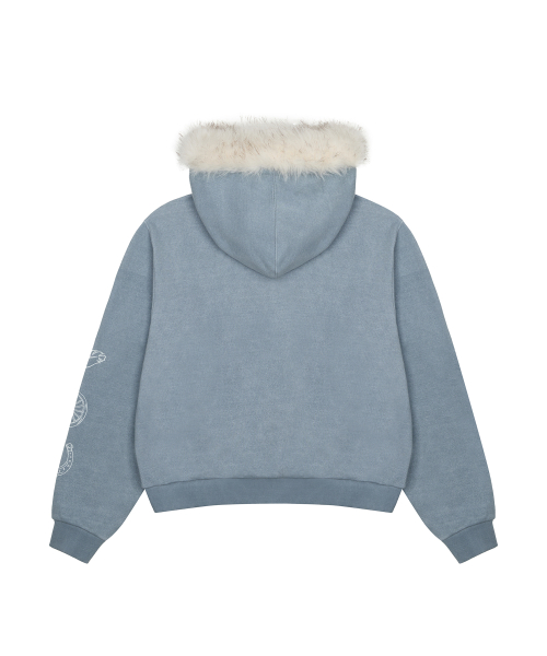 L21 SNOW FUR HOOD ZIP-UP