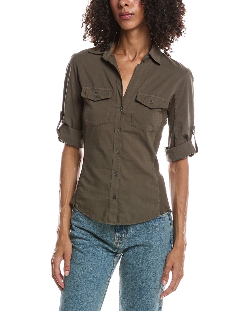 3/4-Sleeve Paneled Shirt
