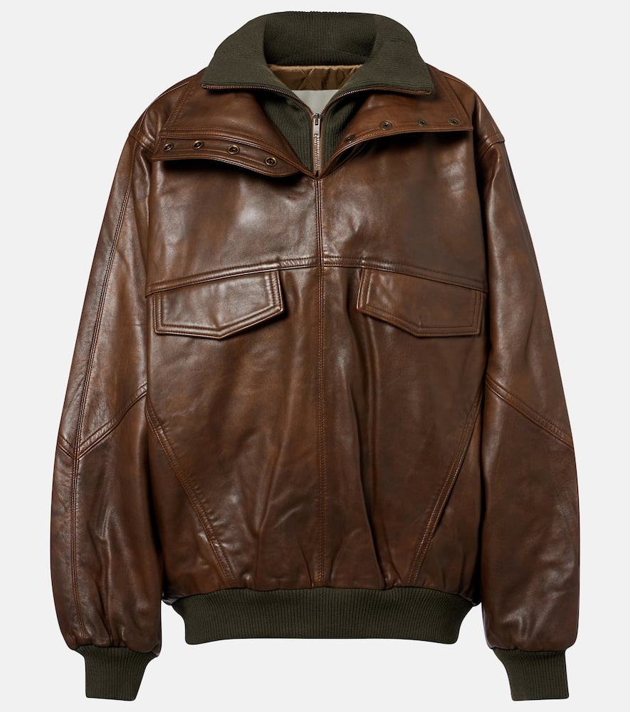 Dorry oversized leather jacket
