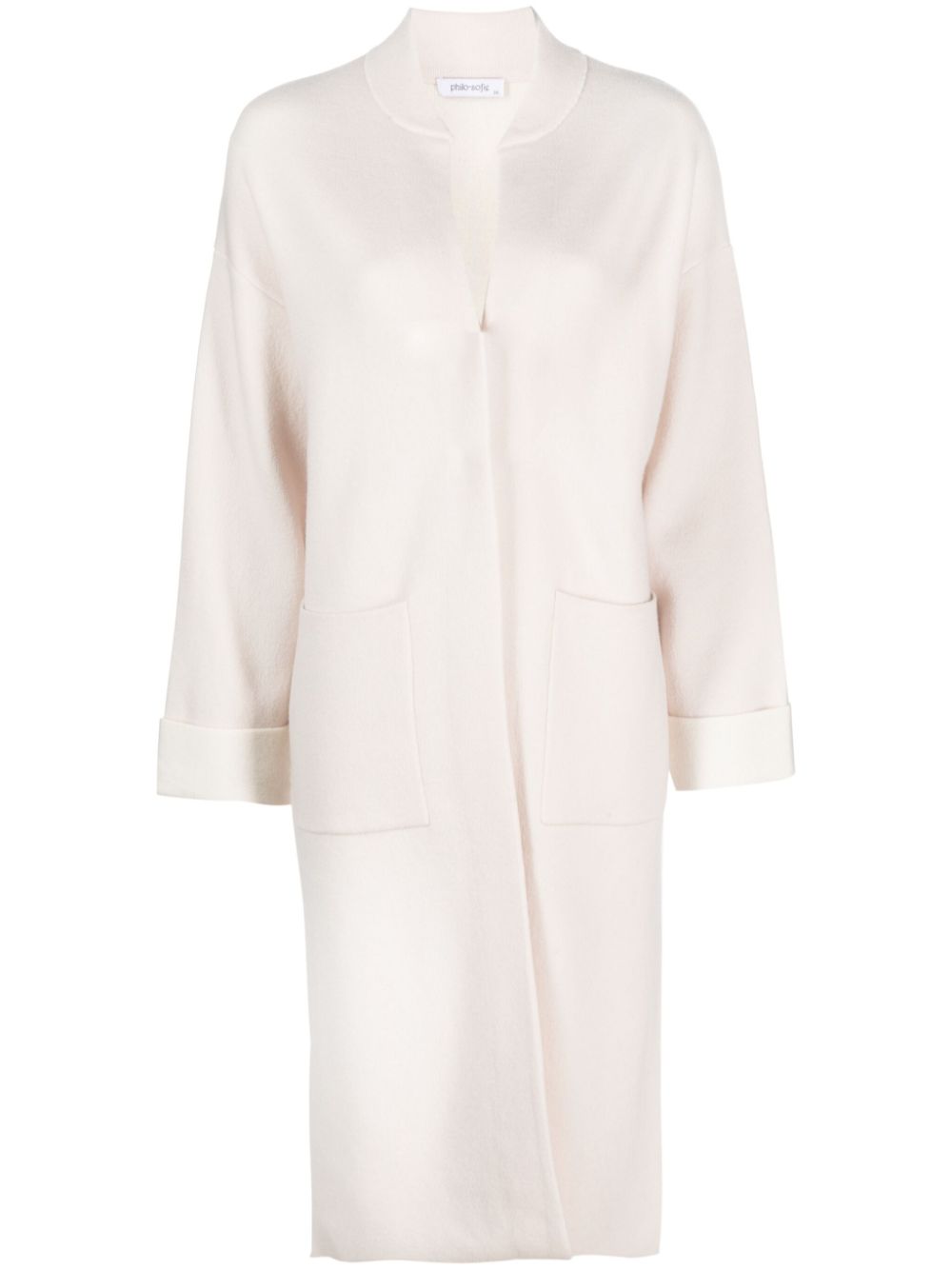 Wool-cashmere blend mid-length coat - Neutrals