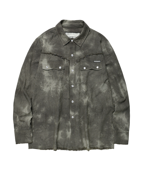 RAW WASHED VERTICAL SHIRTS KHAKI