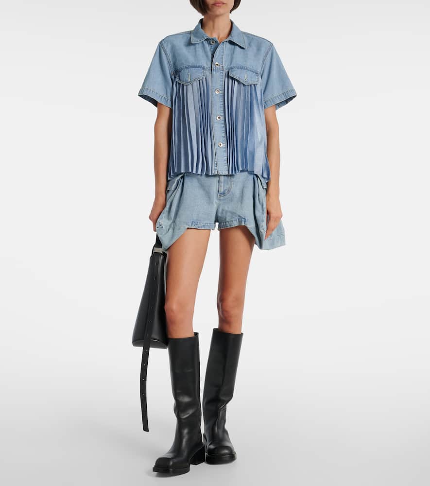 Cargo denim shorts