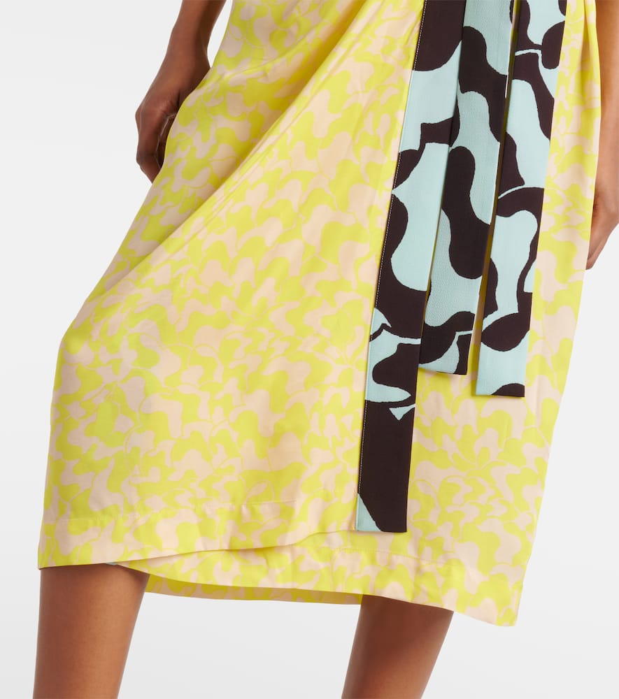 Printed wrap midi dress