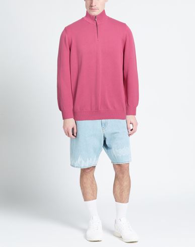 Man Turtleneck Magenta Size 40 Cotton