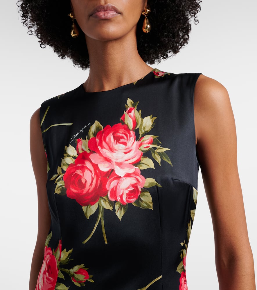 Floral satin midi dress