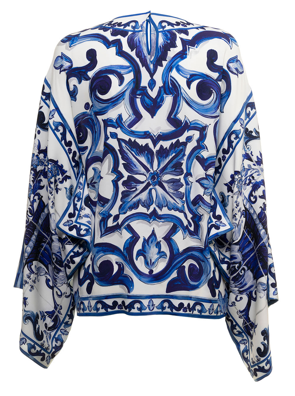 Womans Maiolica Printed Silk Shirt Blouse