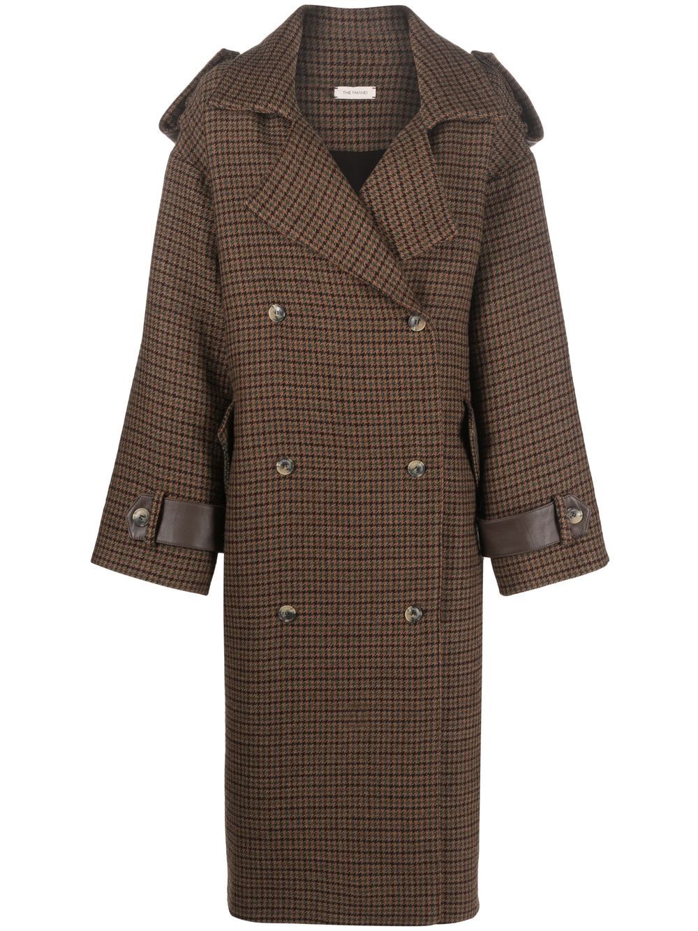 Double-breasted button-fastening coat - Brown