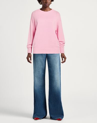 Woman Sweater Pink Size L Cashmere