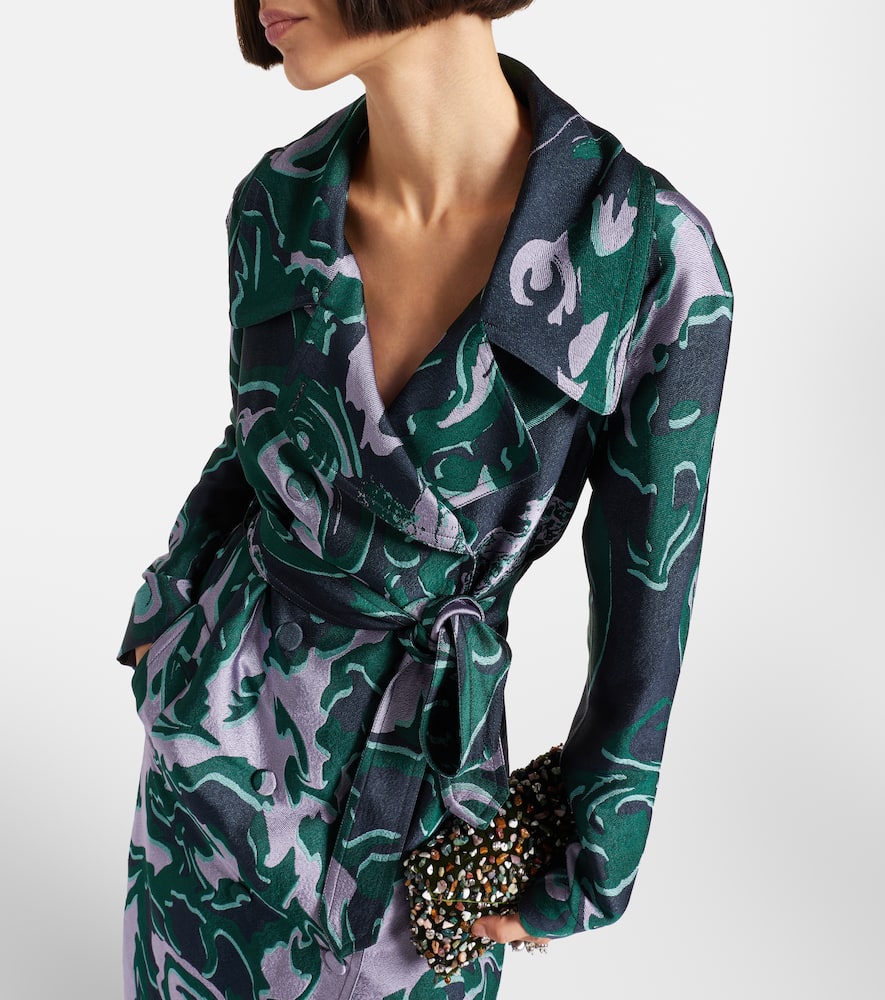 Printed trench coat