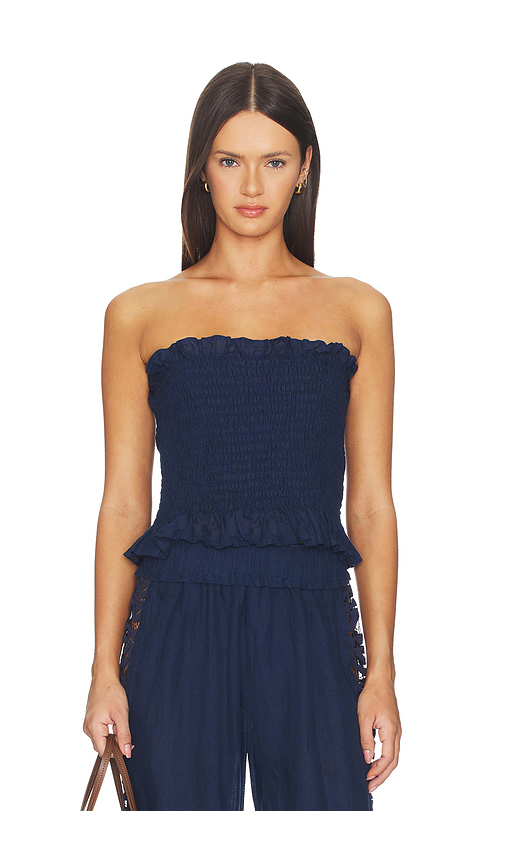 PQ Lexi Smocked Top in Navy. S also in