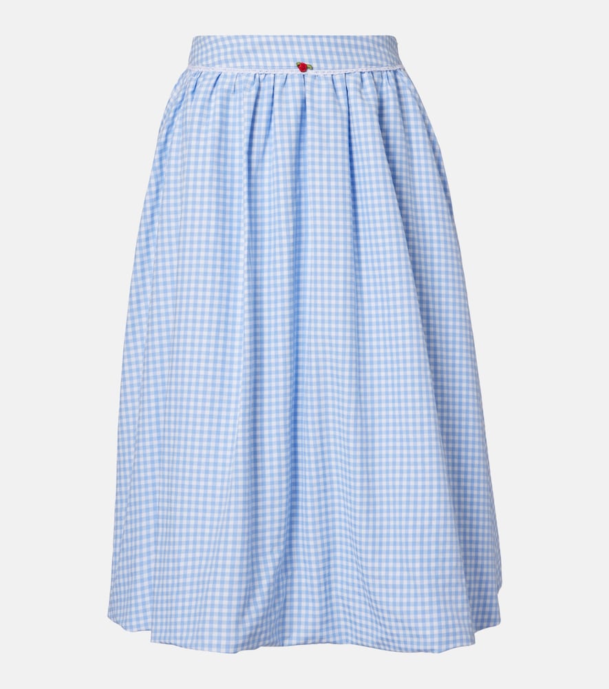 Alba gingham cotton poplin midi skirt