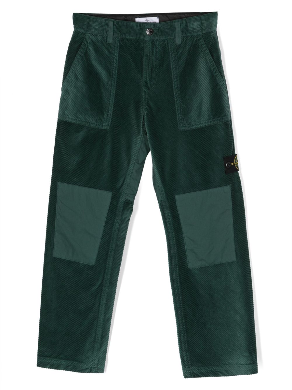 Corduroy straight-leg trousers - Green