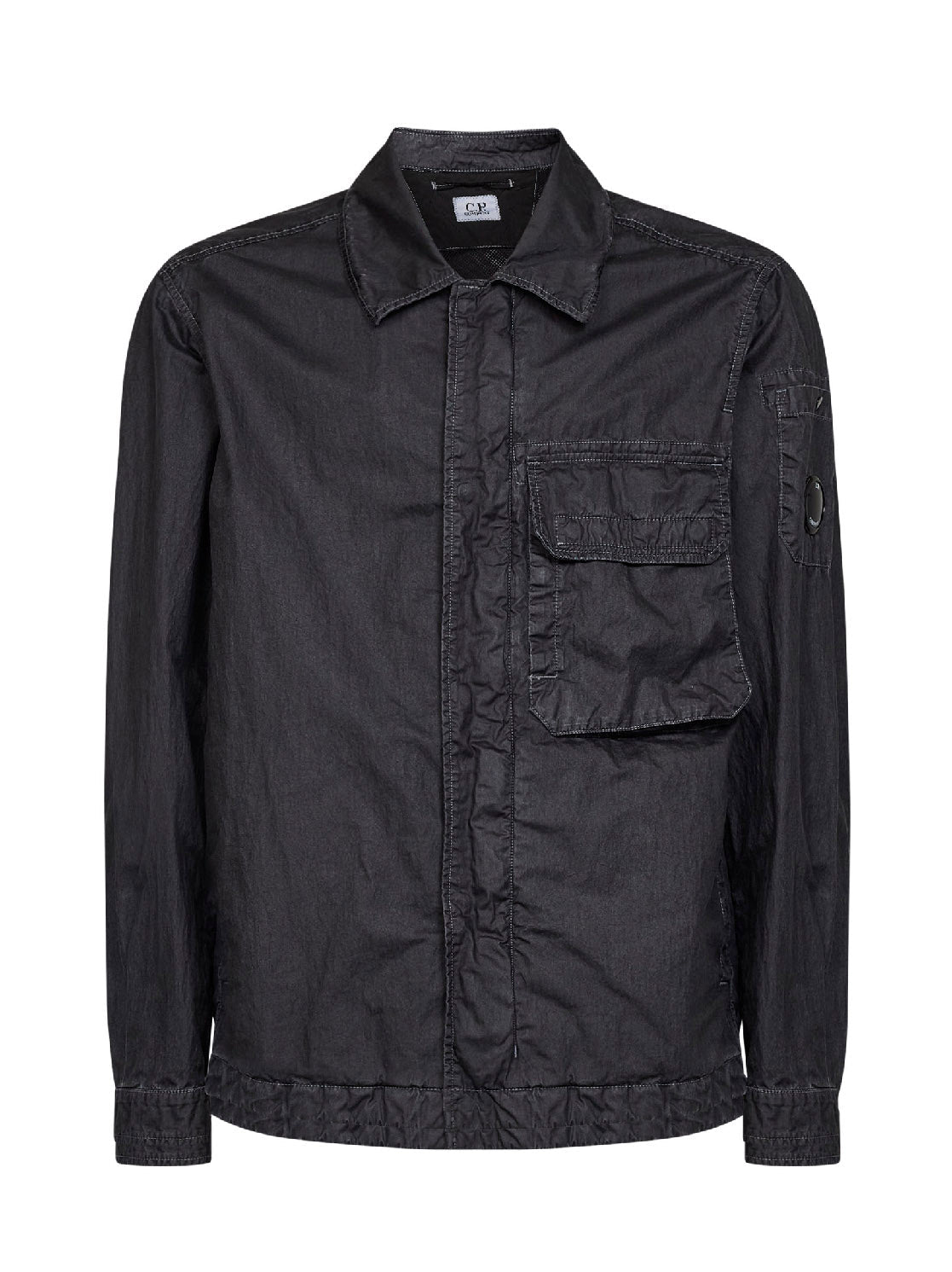 Wax-Finish Cotton-Nylon Overshirt — Black