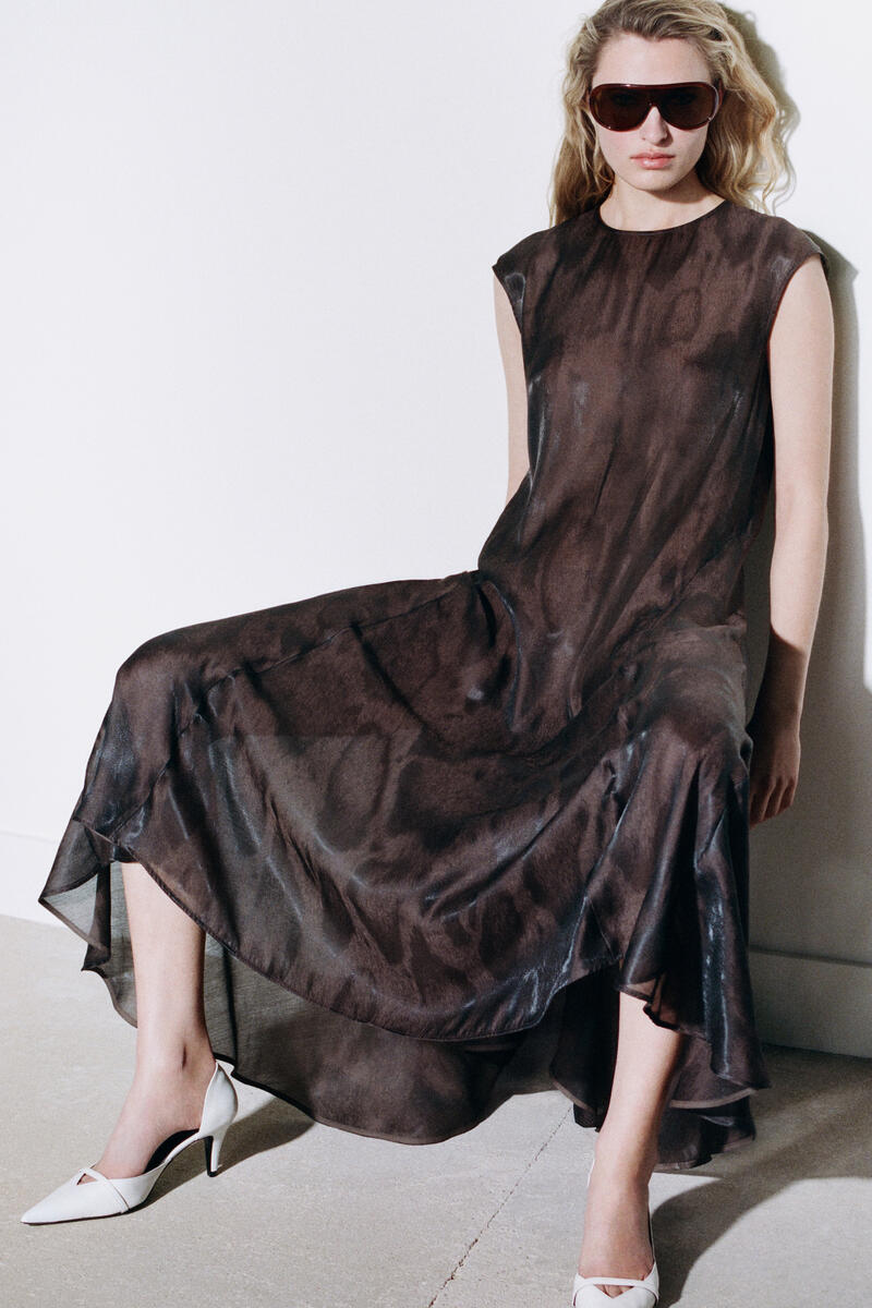 Animal-Jacquard Midi Dress