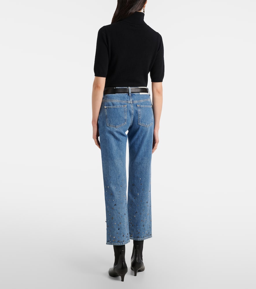 Calie embellished cropped straight jeans