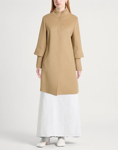Woman Coat Sand Size 2 Virgin Wool