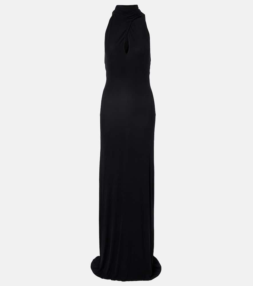 Sele cutout halterneck gown
