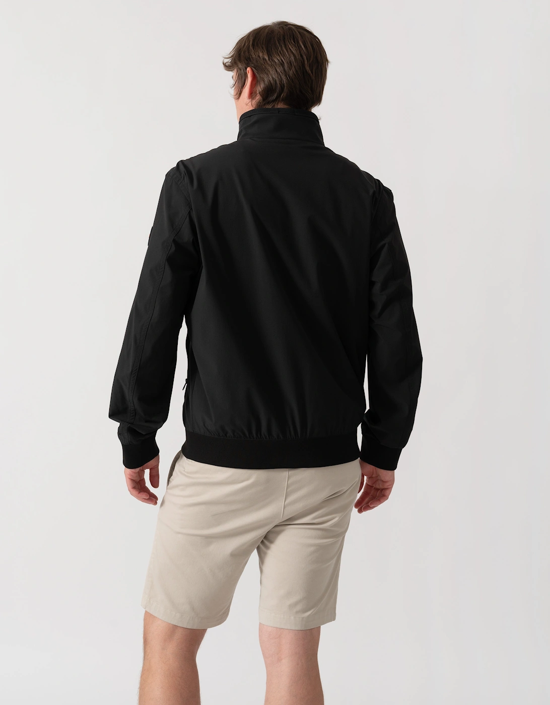 Men's BOSS Orange Olik Mens Water-Repellent Softshell Jacket with Detachable Sleeves - Black 001 - : 42/Regular