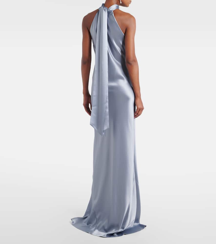 Sienna halterneck satin gown