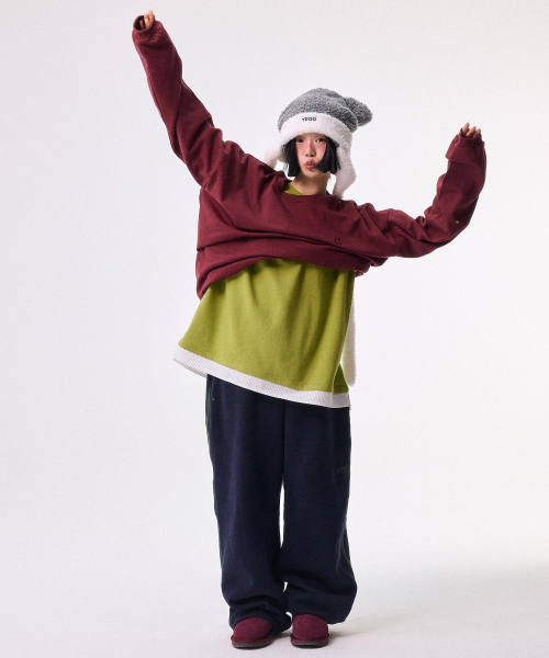 Check Layered Sweatshirt Olive