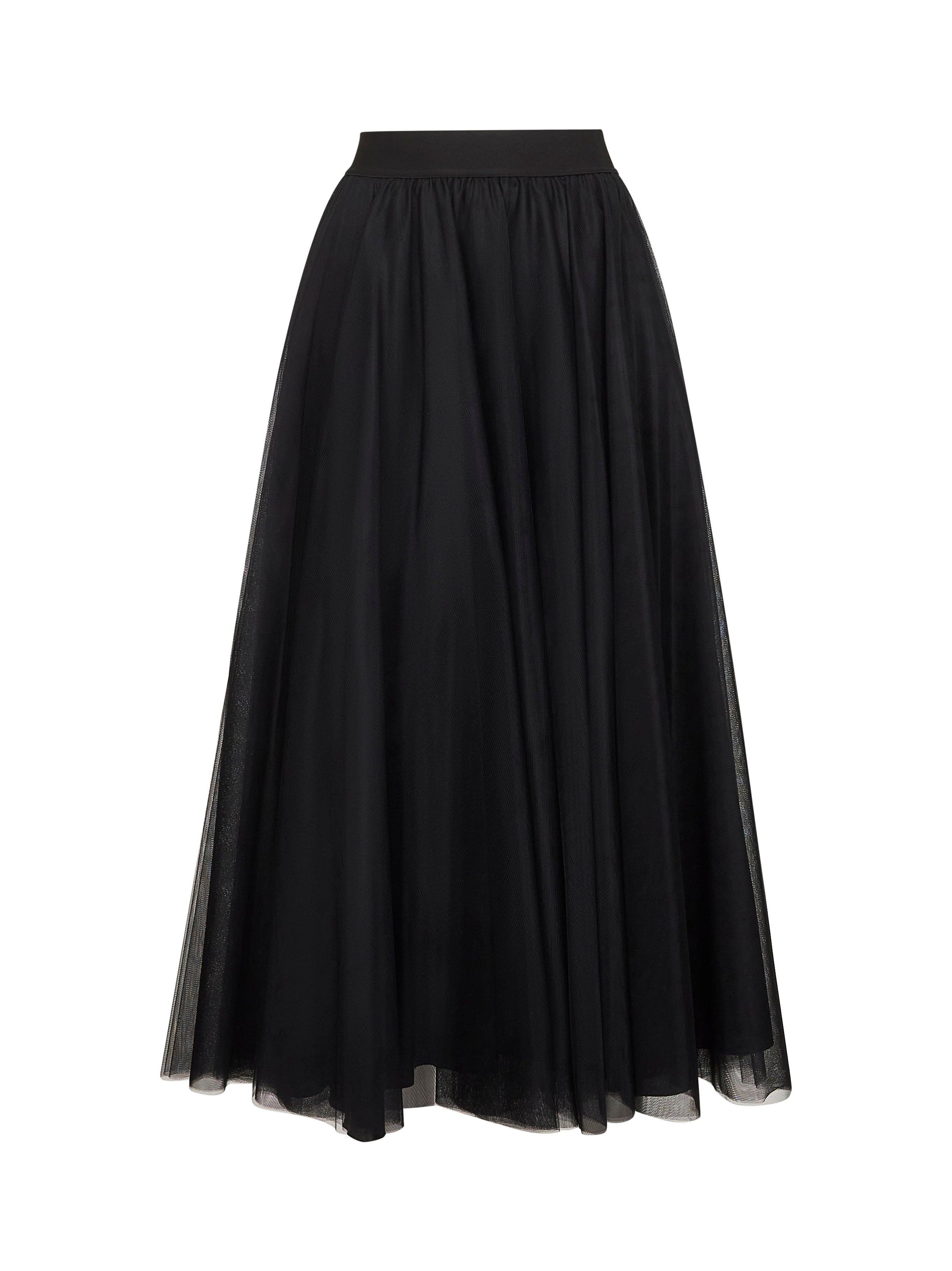Layered Tulle Skirt — Black