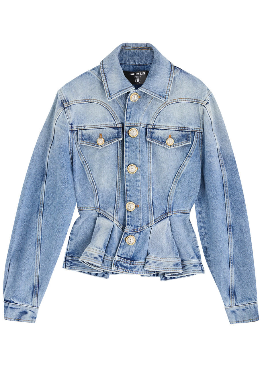Peplum Denim Jacket - 38 (UK10 / S)