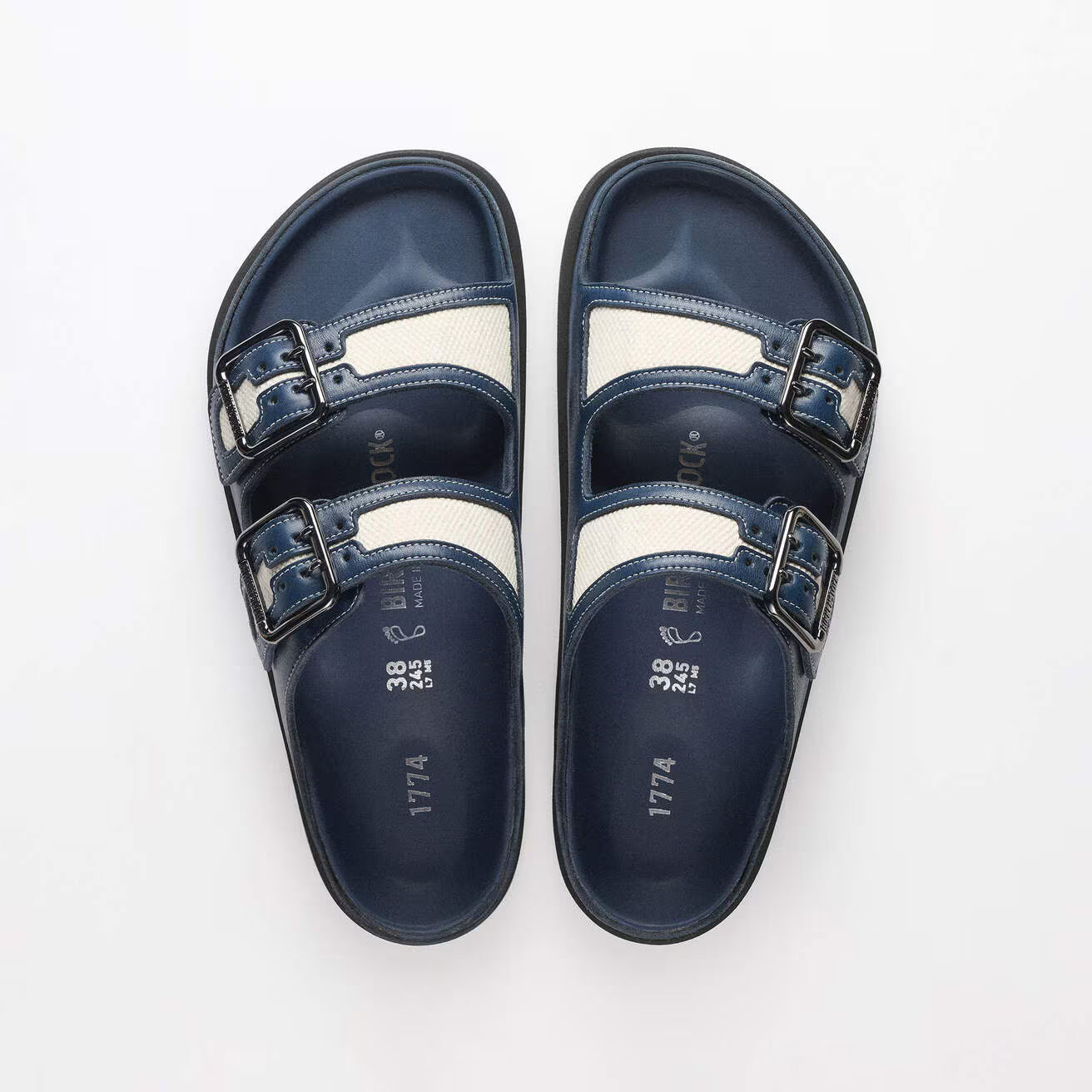 Canvas Two-Strap Sandal — Navy