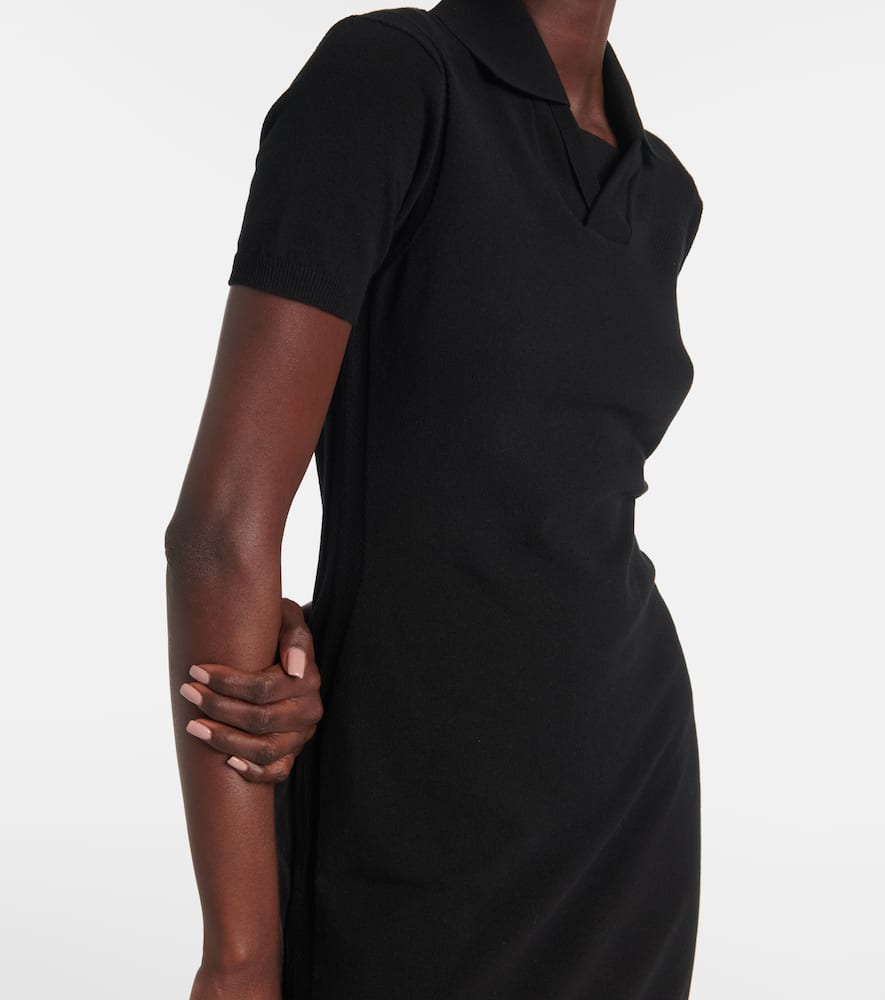 Cotton-blend polo dress