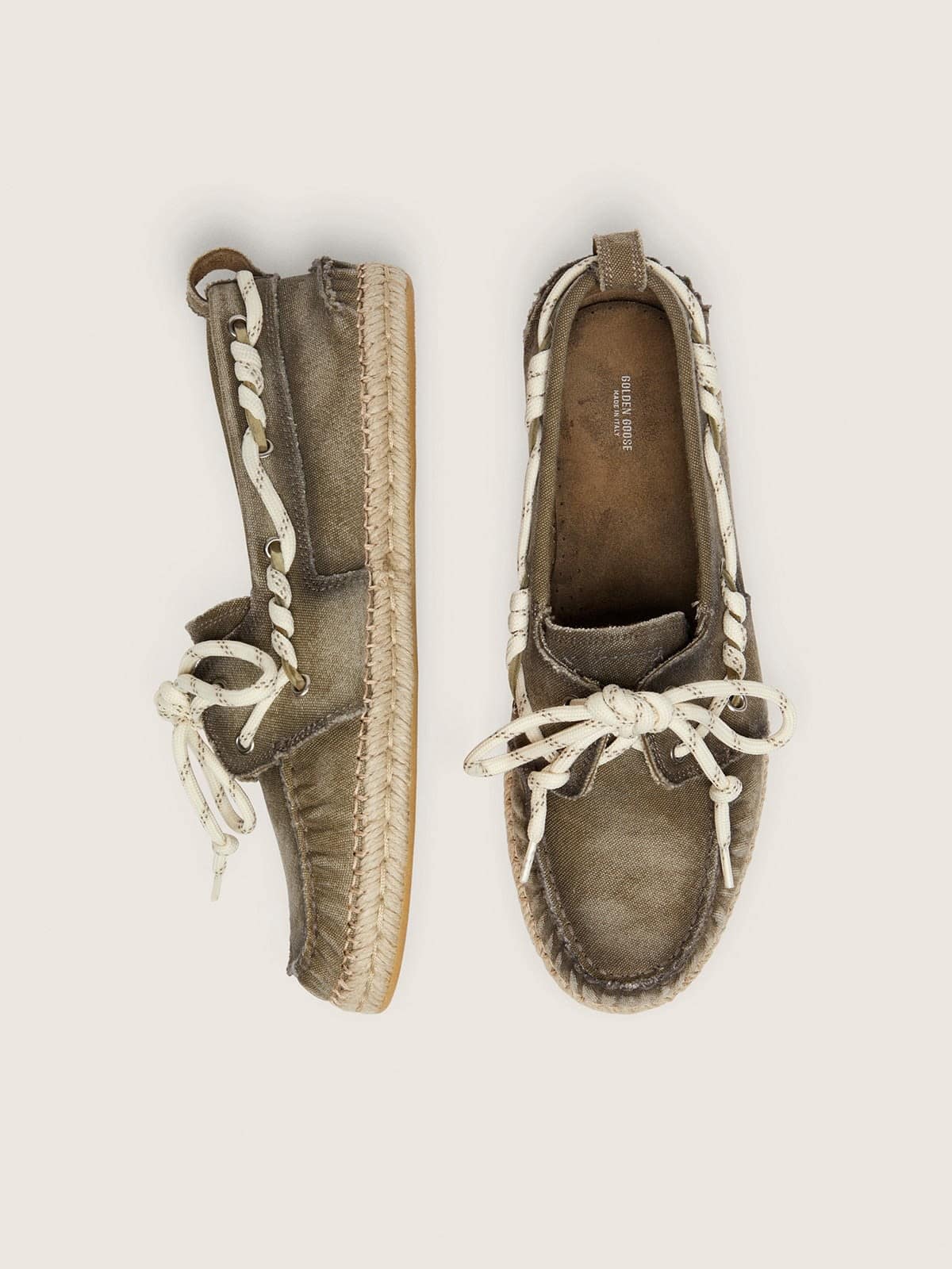 Golden Goose - Women’s Cruise In Military-green Canvas With White Hiking Laces, Woman