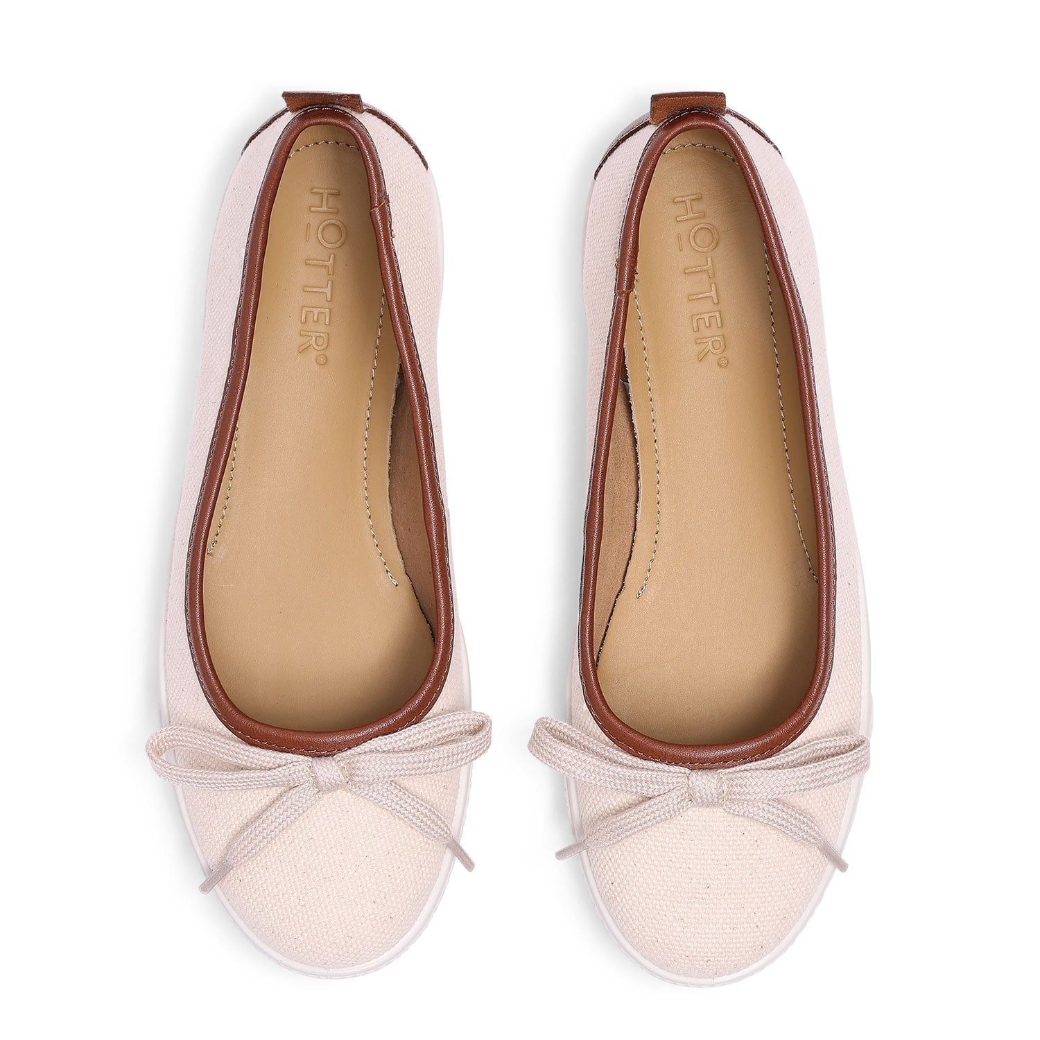 Hotter Women's 'Willa' Canvas Slip-Ons Flat in Natura