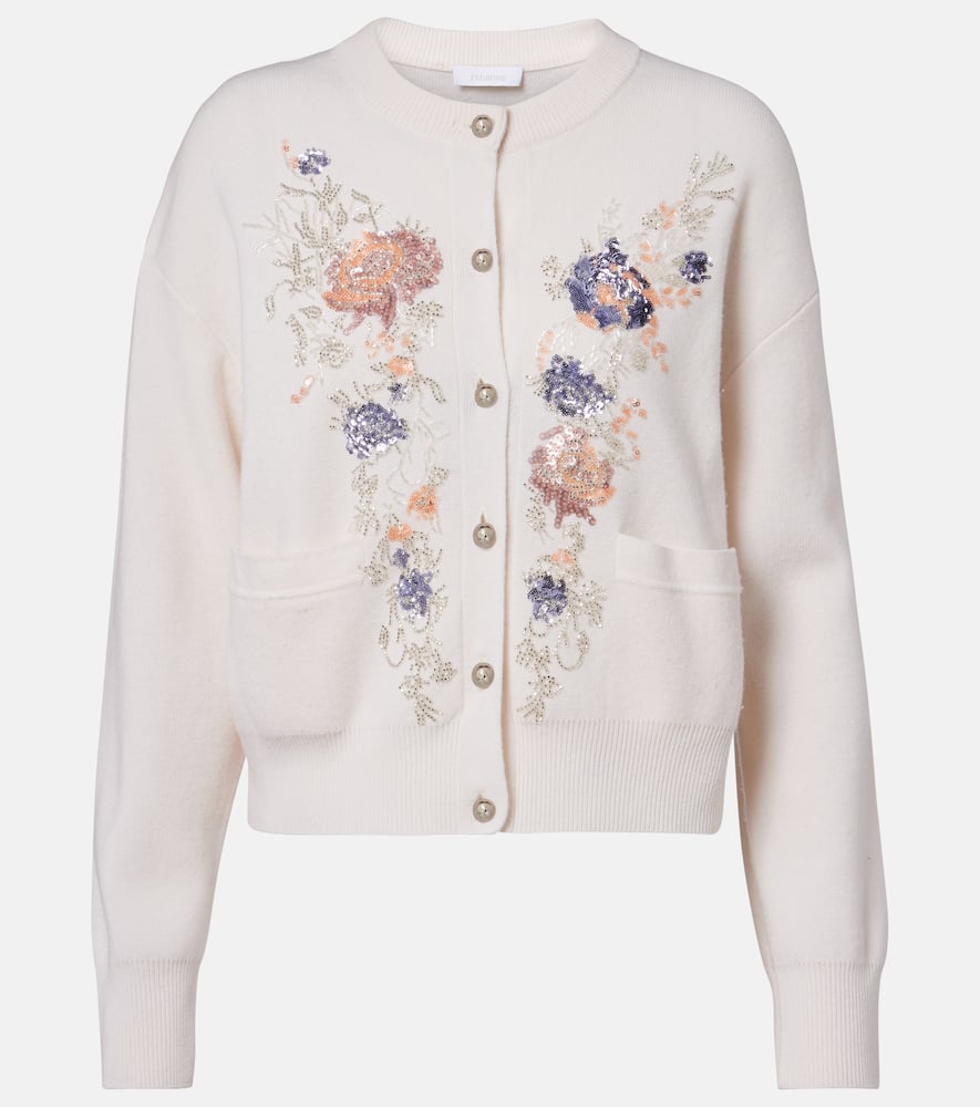 Sequined wool and cashmere cardigan