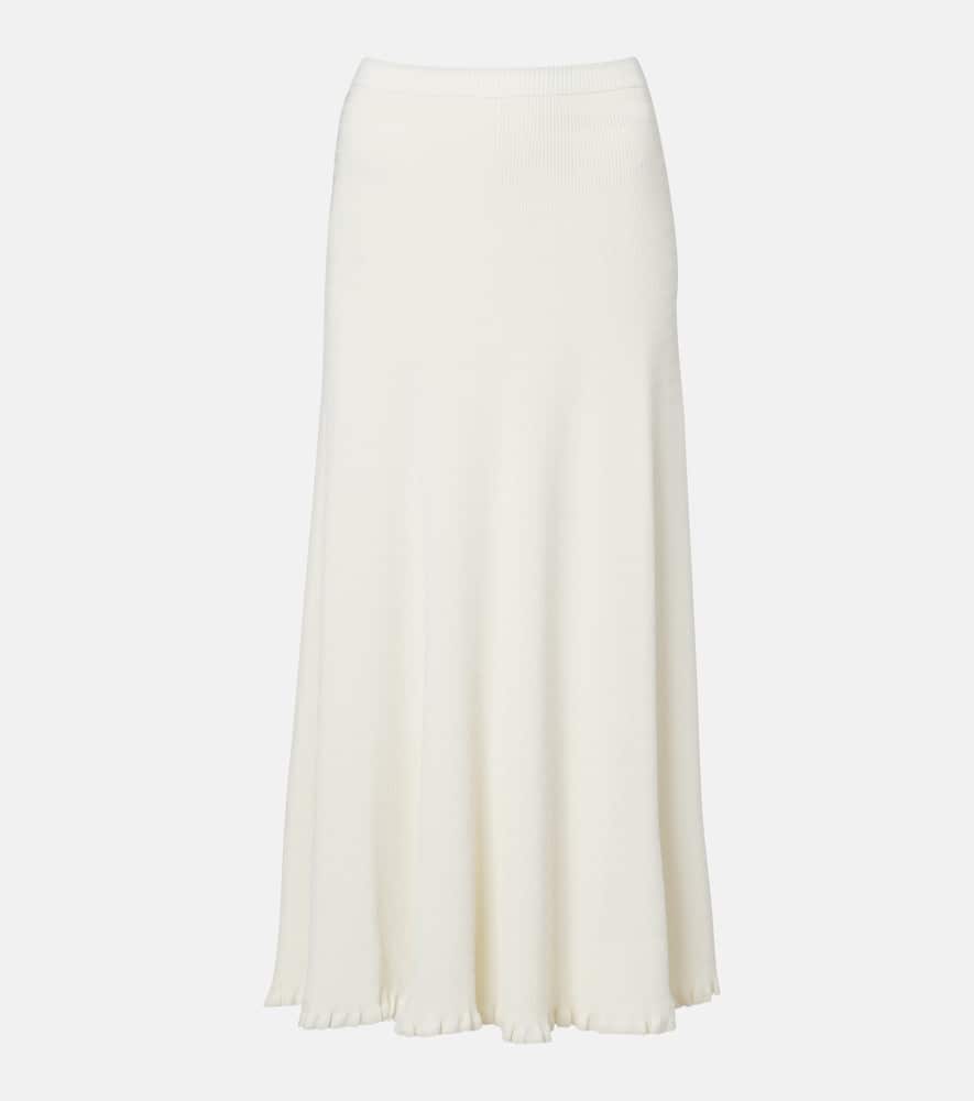 White Label Stina ribbed-knit midi skirt