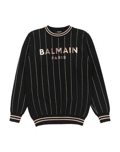 Kid Boy Sweater Black Size 13 Cotton, Viscose, Cashmere, Metallic fiber, Polyamide