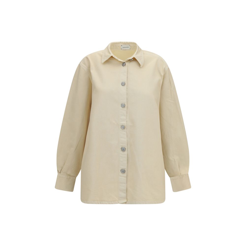 Denim Overshirt Shirt — Beige