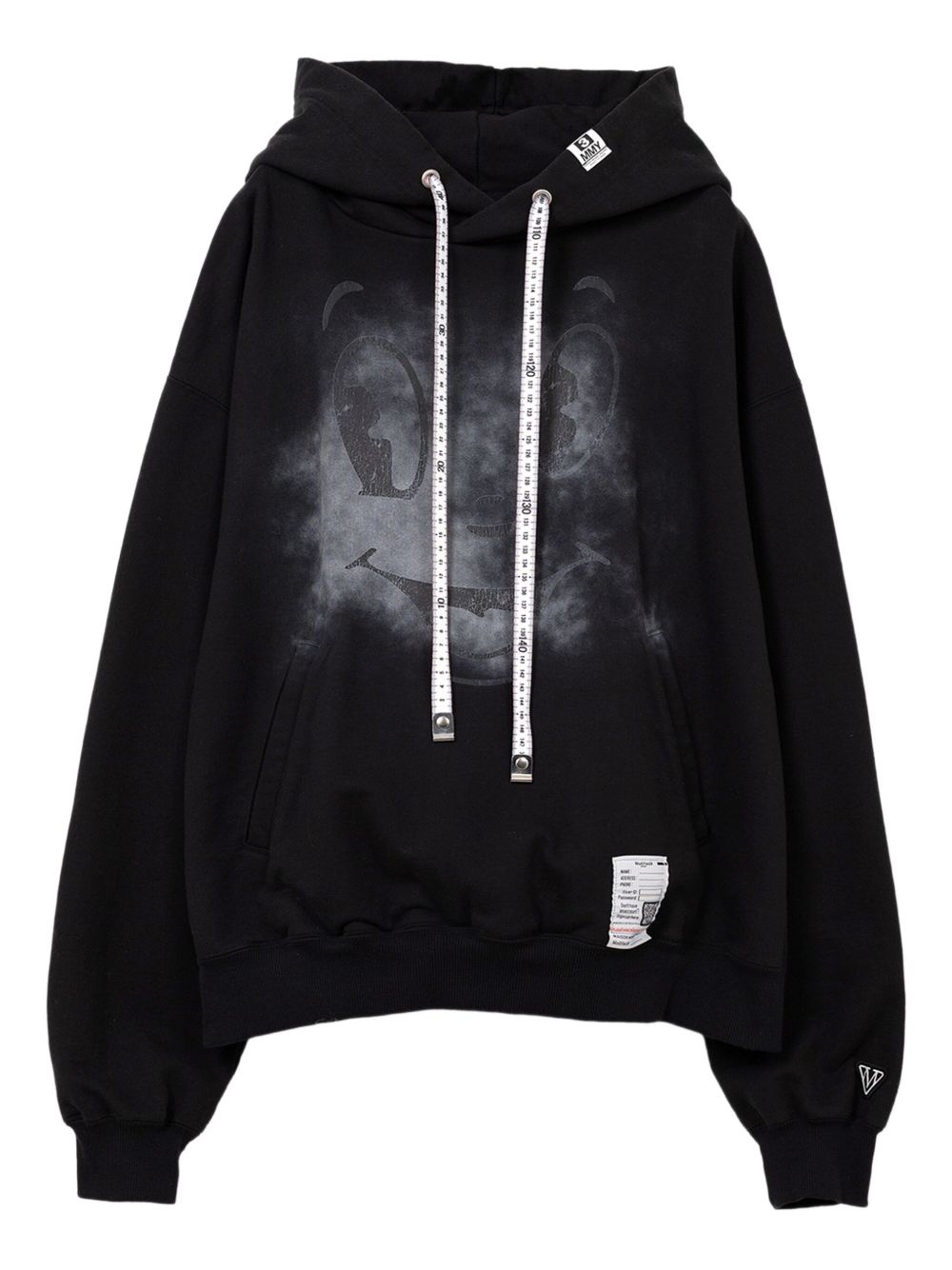 Happy Face-print hoodie - Black