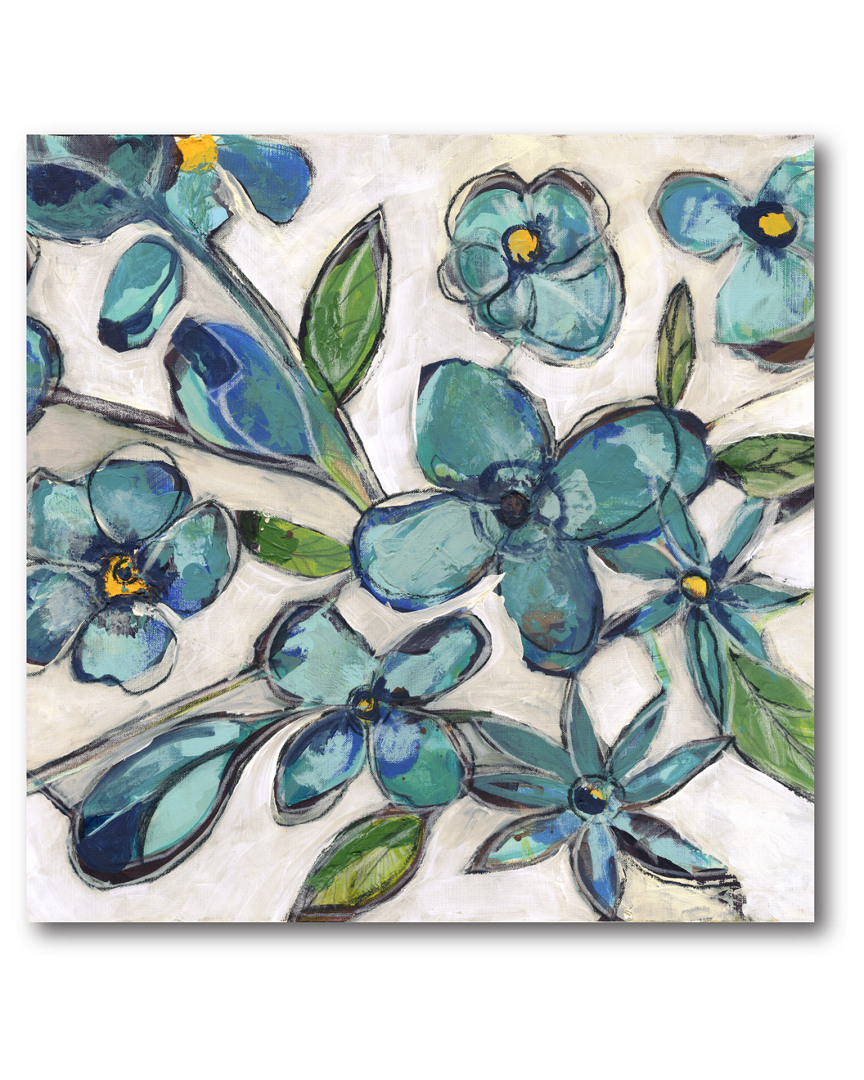 Wall Decor Aqua Floral Artwork