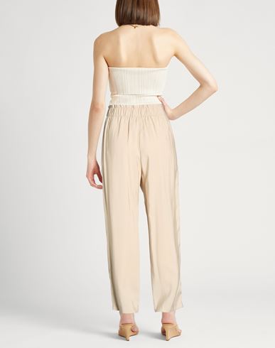 Woman Pants Beige Size 4 Modal, Polyester