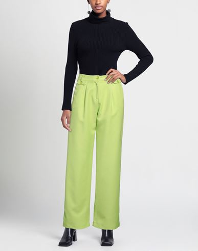Woman Pants Lime green Size 4 Polyester