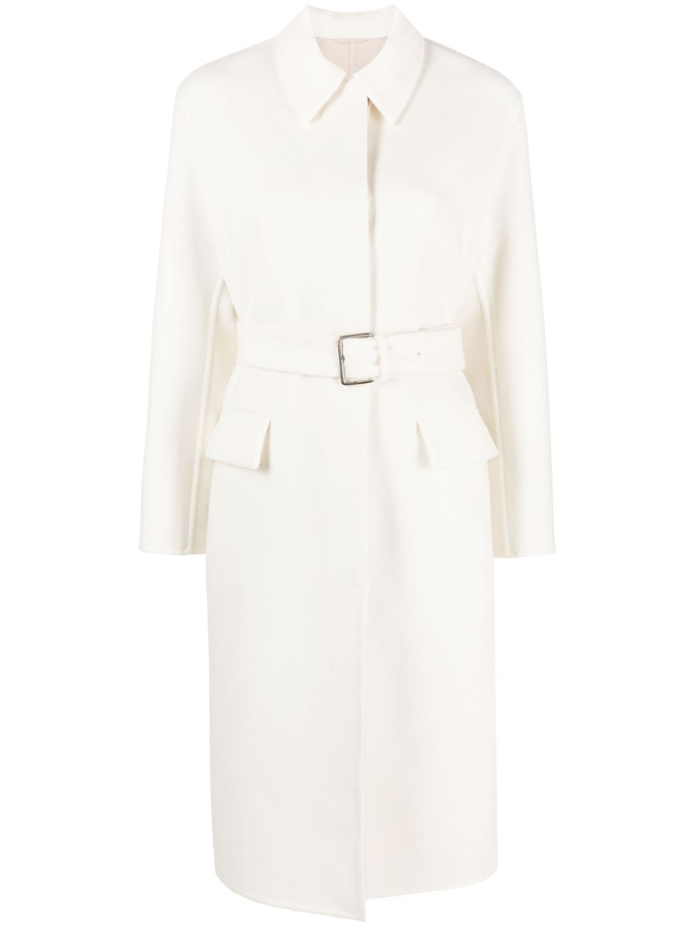 Single-breasted belted coat - Neutrals