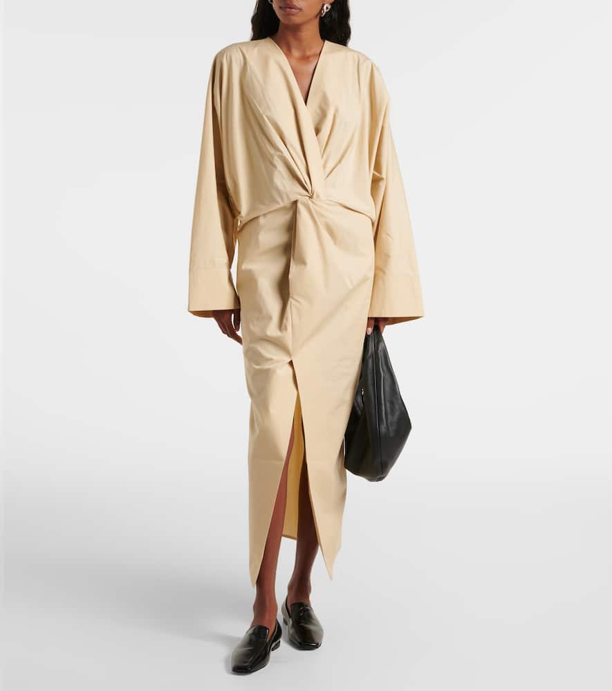 Ailin draped cotton midi dress