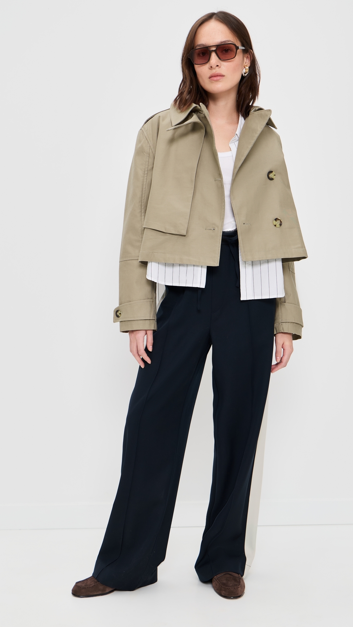 Jamie Cropped Trench Khaki
