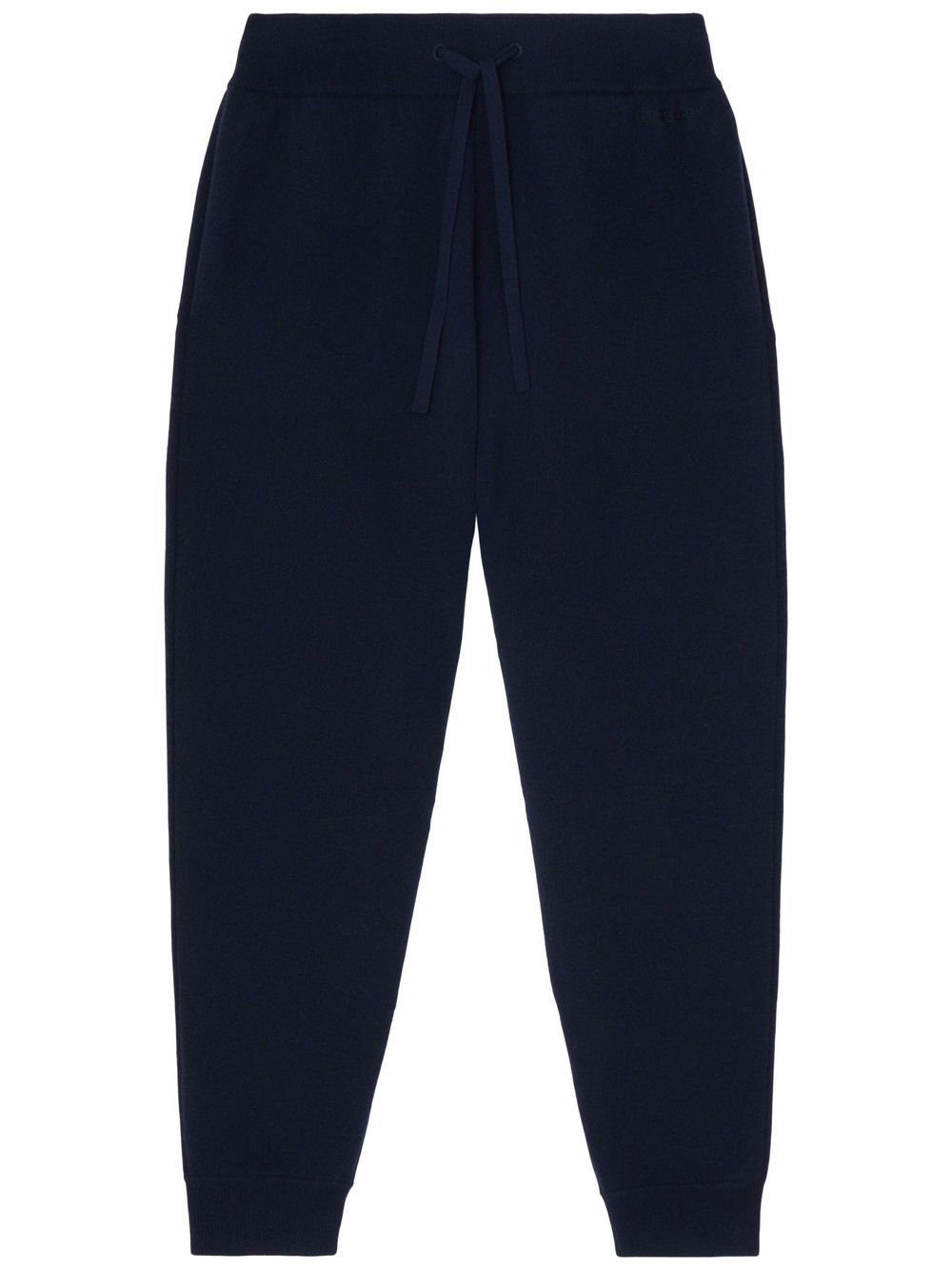 Logo-embroidered cashmere track pants - Blue