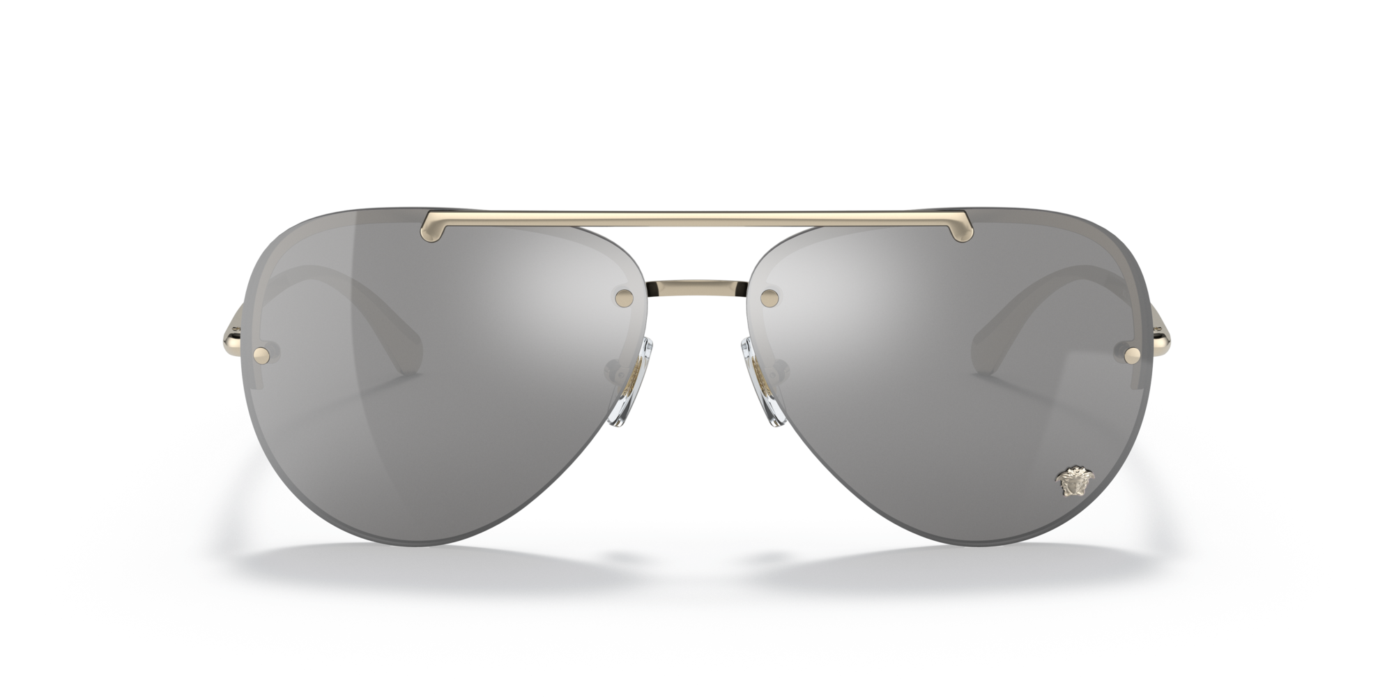 Versace Woman Versace VE2231 12526G Sunglasses Metal Gold Grey Pilot Mirrored Mirror
