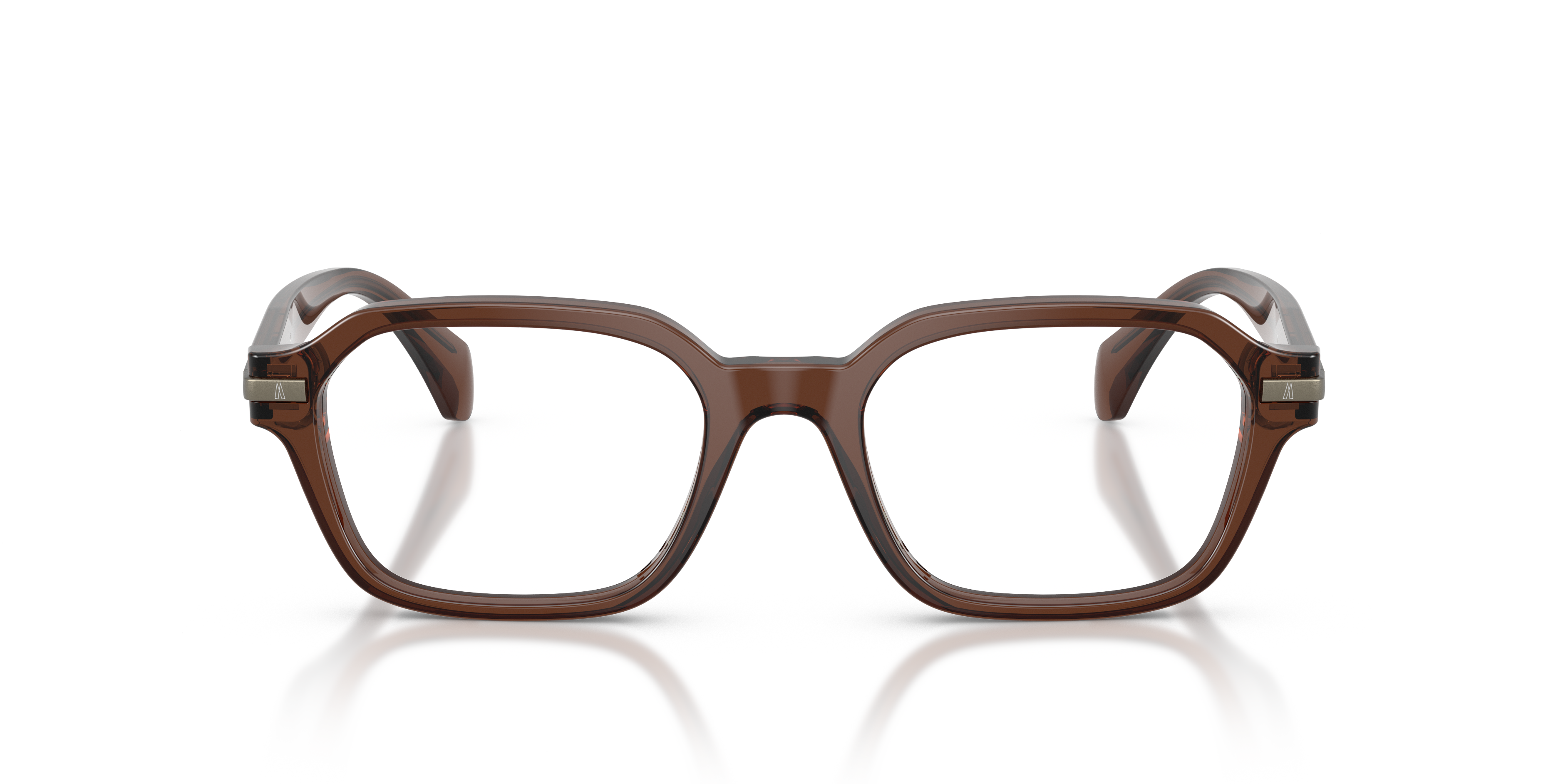 Moncler Unisex Moncler ME2015 3022 Optical frames Acetate Brown Transparent Geometric Norma