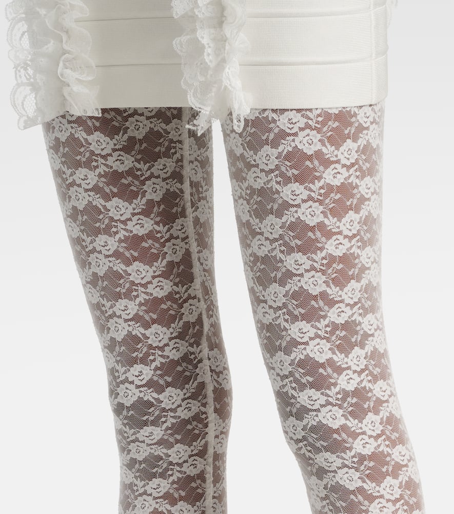 Self-Portrait Floral lace tights