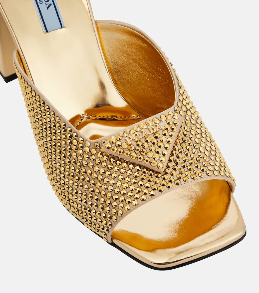 Crystal-embellished mules